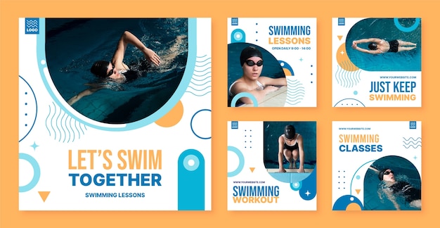 Instagram posts collection for swimming lessons