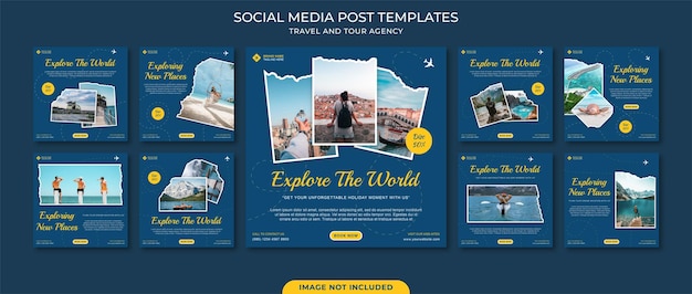 Instagram Posts Collection Template For Travel And Tour Agency