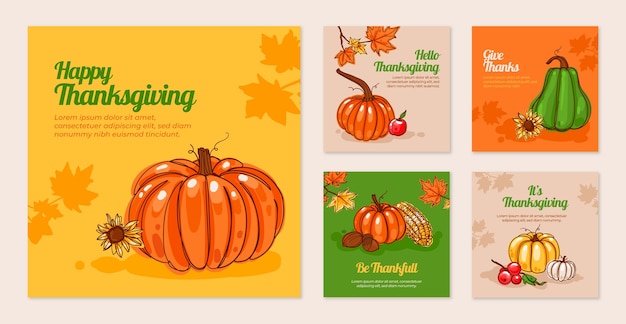 Instagram posts collection for thanksgiving celebration