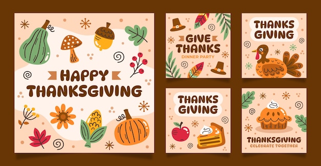 Instagram posts collection for thanksgiving celebration