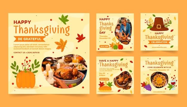 Instagram posts collection for thanksgiving celebration