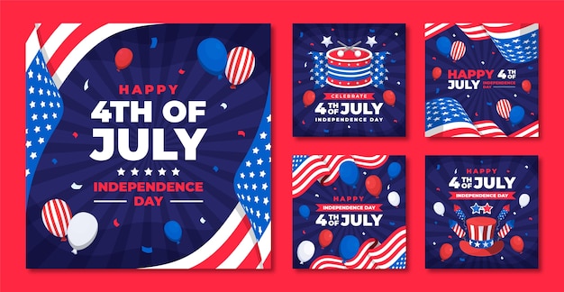 Instagram posts collection for usa independence day celebration
