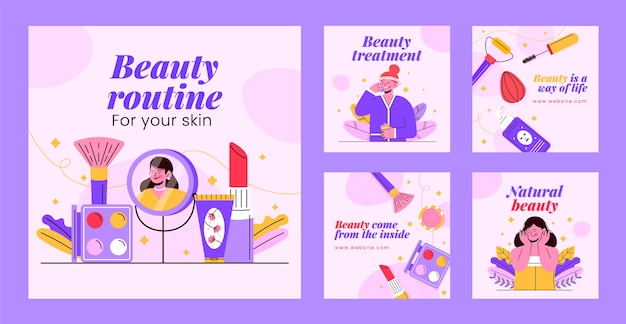 Instagram posts collection for women's beauty and care