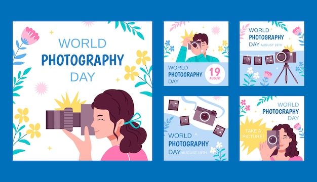 Instagram posts collection for world photography day celebration