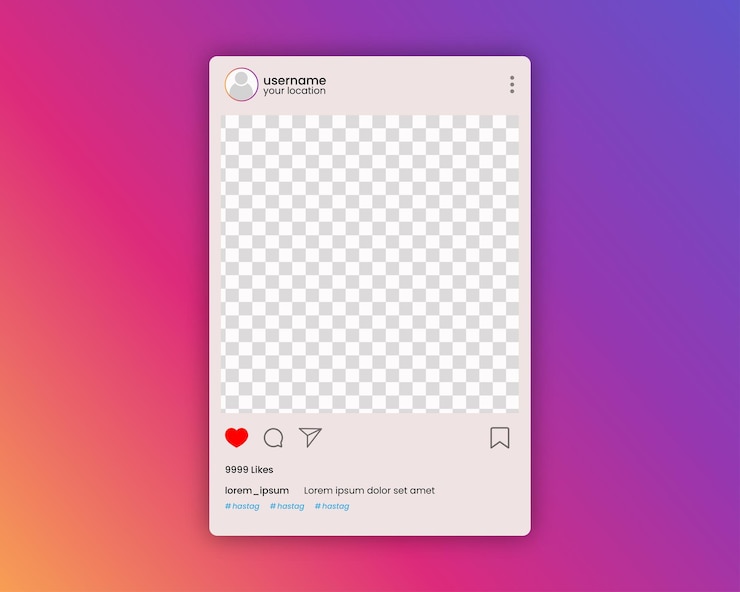 Vector instagram postsjabloon vector mockup