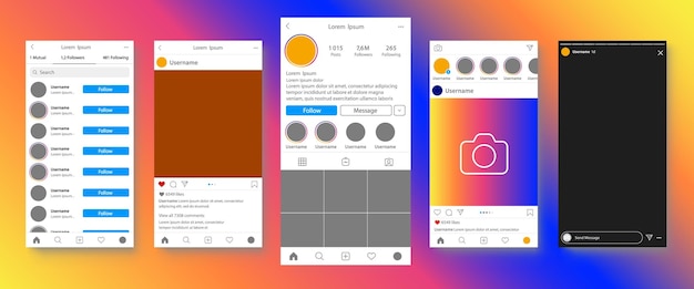 Vector instagram profiel interface sjabloon