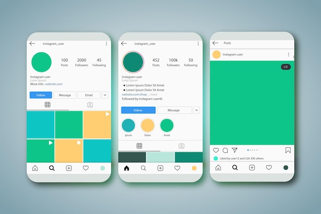 Instagram profile interface template