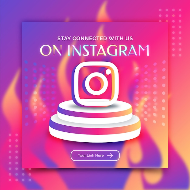 Vector instagram promotion social media banner post template 3d render style