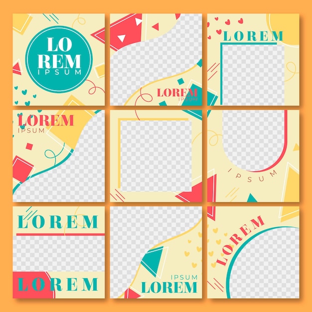 Instagram puzzle feed template pack