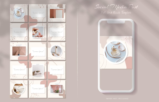 ベクトル instagramパズル投稿テンプレート
