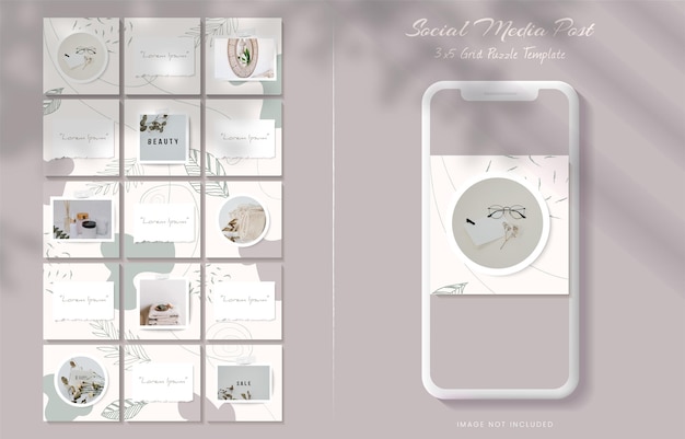 Vector instagram puzzle post template