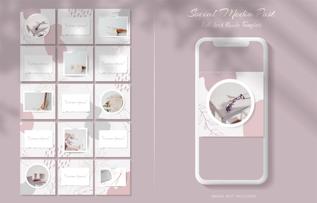 Vector instagram puzzle post template