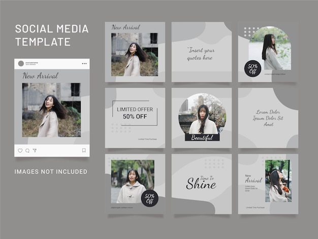 Instagram puzzle template fashion women feed