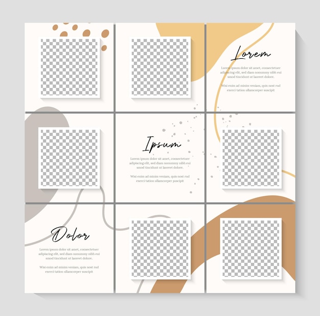 Instagram puzzle template, social media post puzzle design vector