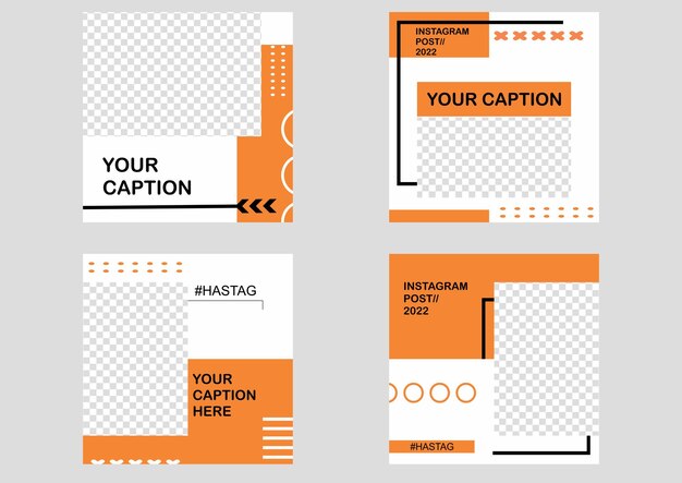 ベクトル instagramの投稿テンプレートのセット
