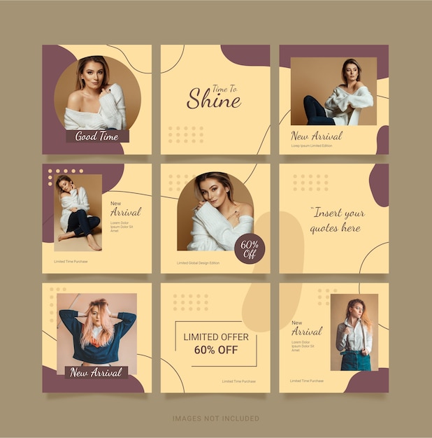 Instagram-sjabloon fashion women puzzle post