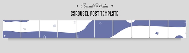 Vector instagram and social media carousel post template with ten page