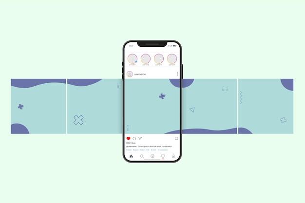 Instagramとソーシャルメディアのカルーセル投稿テンプレート