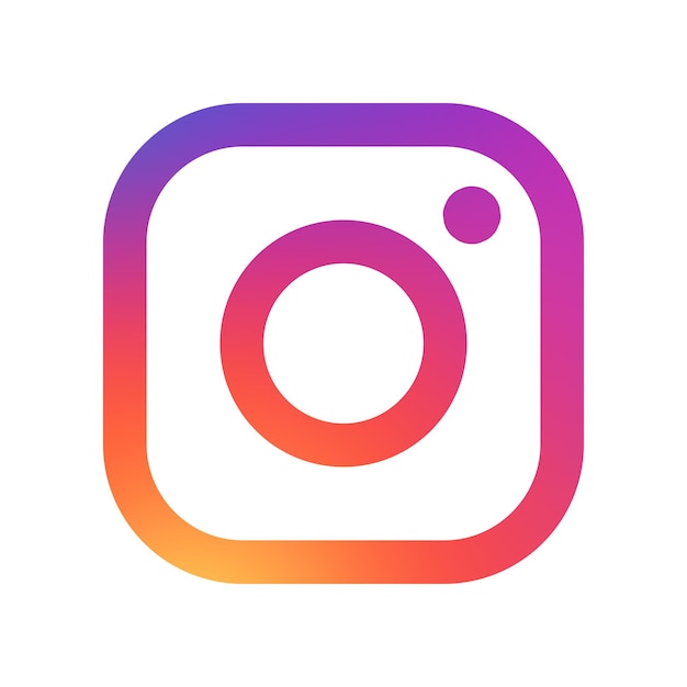 Instagram のソーシャル メディアのアイコン。グラデーションソーシャルメディアのロゴ