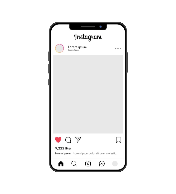 Vector インスタグラム ソーシャル メディア 投稿 ユーザー インターフェース モックアップ テンプレート スマートフォン デバイス オンライン ブランド