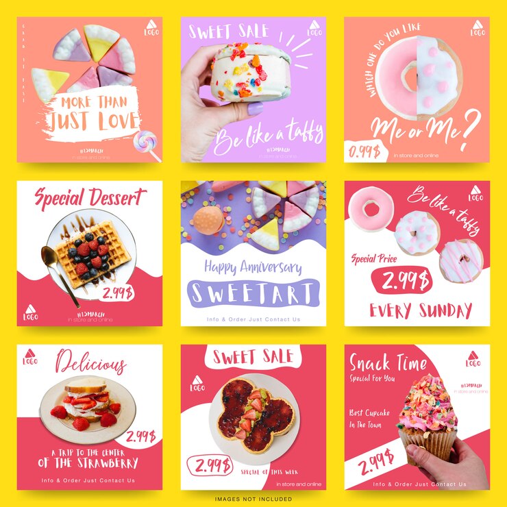 Vector instagram 소셜 미디어 게시물