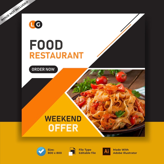 Instagram square banner template for restaurants