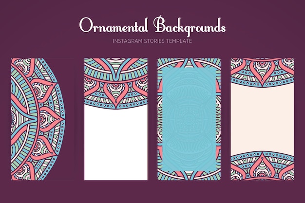 Instagram stories background collection with mandala