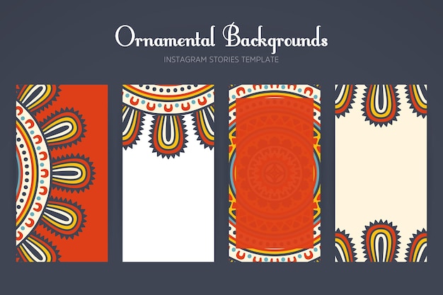 Instagram stories background collection with mandala