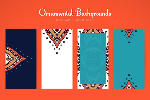 Instagram stories background collection with mandala