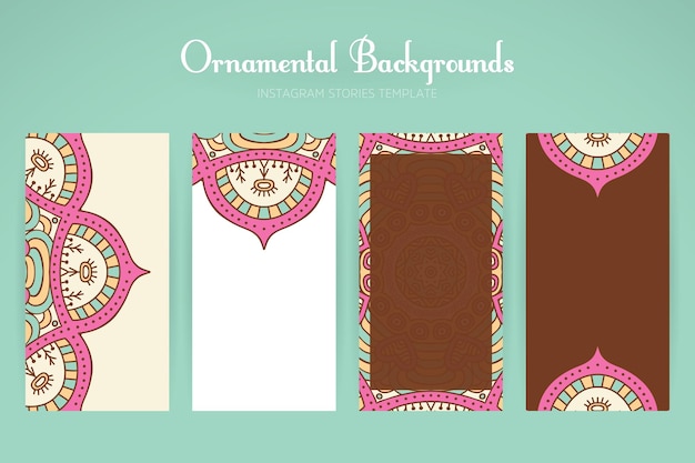 Instagram stories background collection with mandala