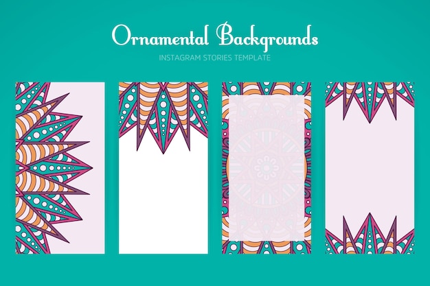 Instagram stories background collection with mandala