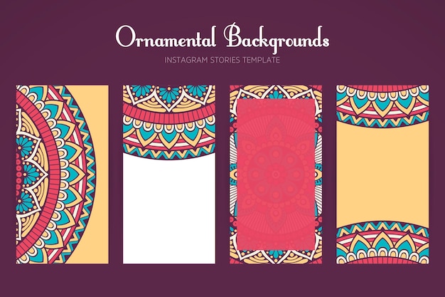 Instagram stories background collection with mandala