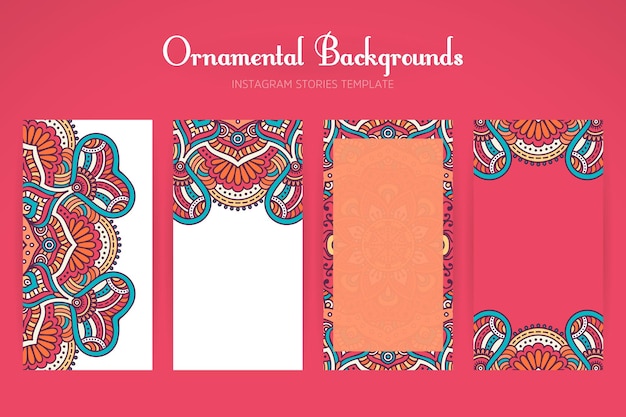 Instagram stories background collection with mandala