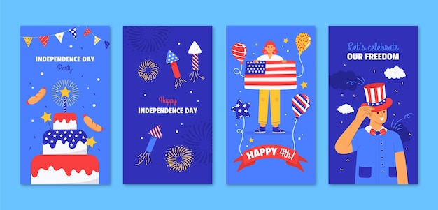 Instagram stories collection for american 4th of july celebration