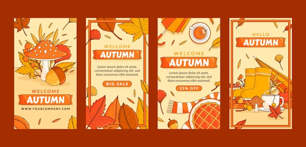 Instagram stories collection for autumn season celebration