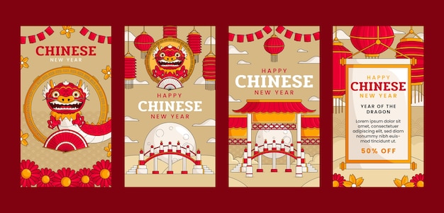 Instagram stories collection for chinese new year festival