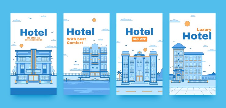 Vector 호텔 숙박을 위한 인스타그램 스토리 모음