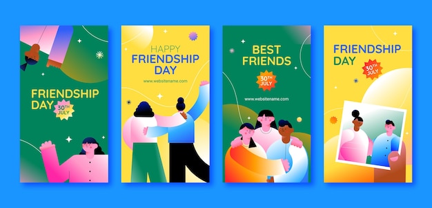 Instagram stories collection for international friendship day celebration