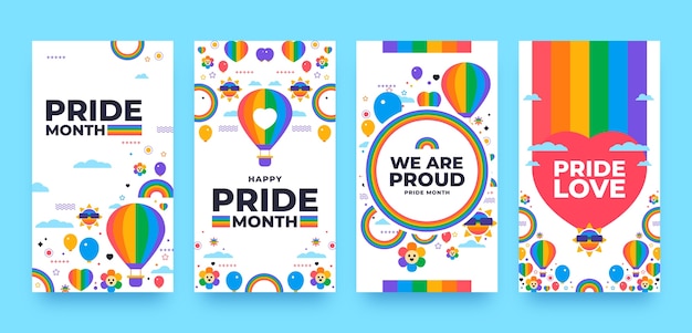 Instagram stories collection for pride month celebration