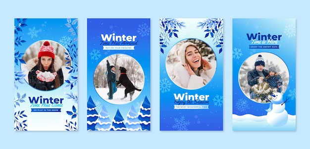 Instagram stories collection for winter season celebration