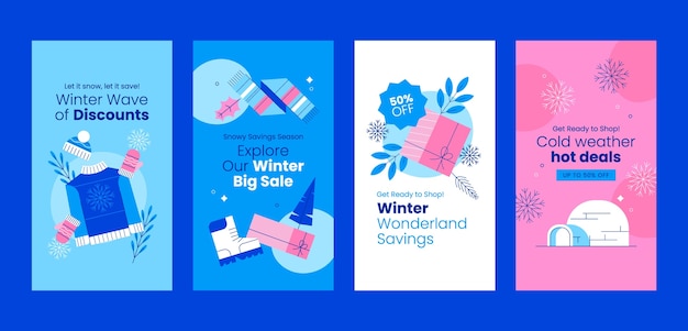 Instagram stories collection for winter season celebration