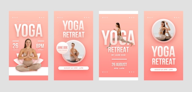 Instagram stories collection for yoga retreat and spa