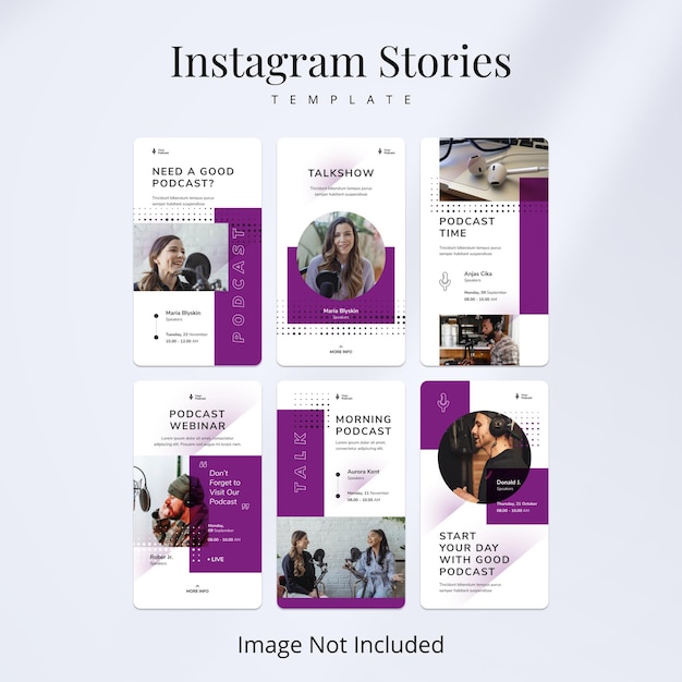 Вектор Истории из instagram для подкастов