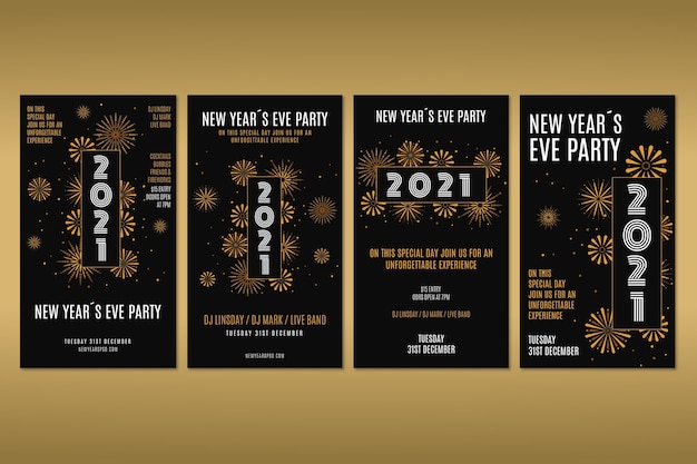 Instagram stories pack for new year's party