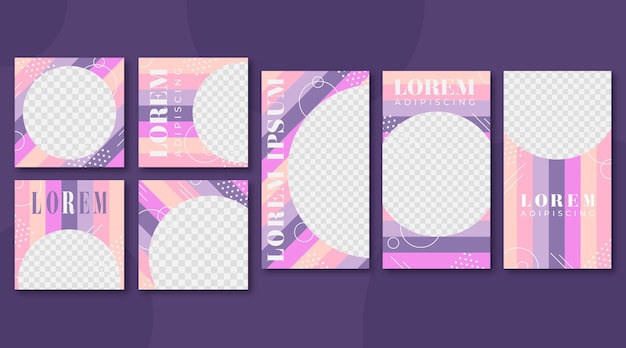 Vector instagram stories and posts pack templates