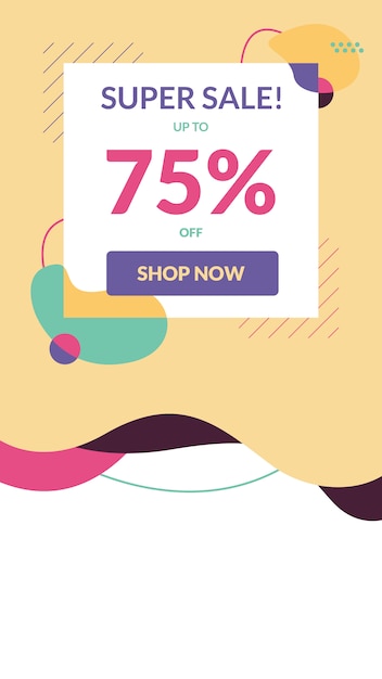 Vector instagram stories sale banner template