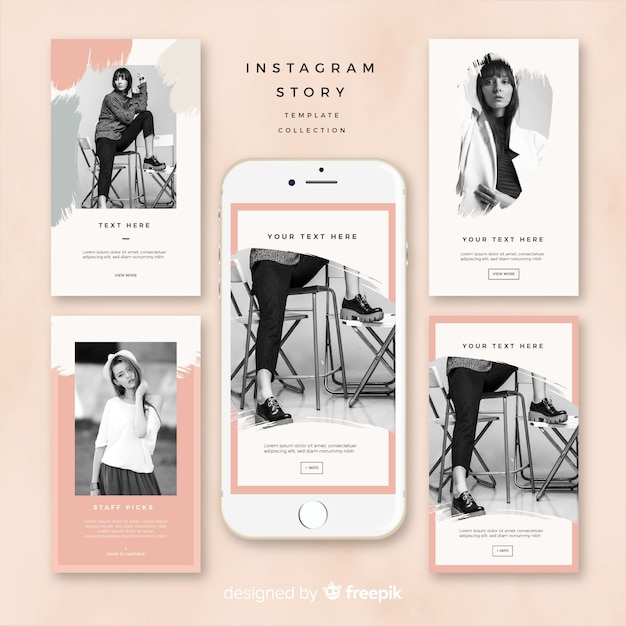 Vettore progettazione di modelli di storie instagram