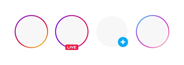 Vettore template di storie di instagram storie di instagram circoli mockup storie di facebook mockup reti sociali icone vettoriali