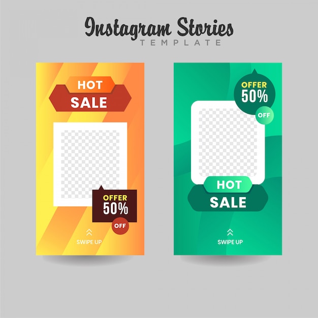 Instagram stories template sale banner Premium