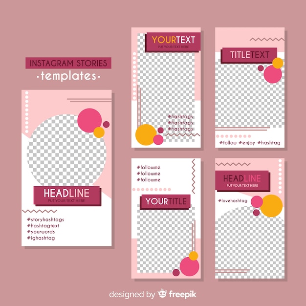 Vector instagram stories template